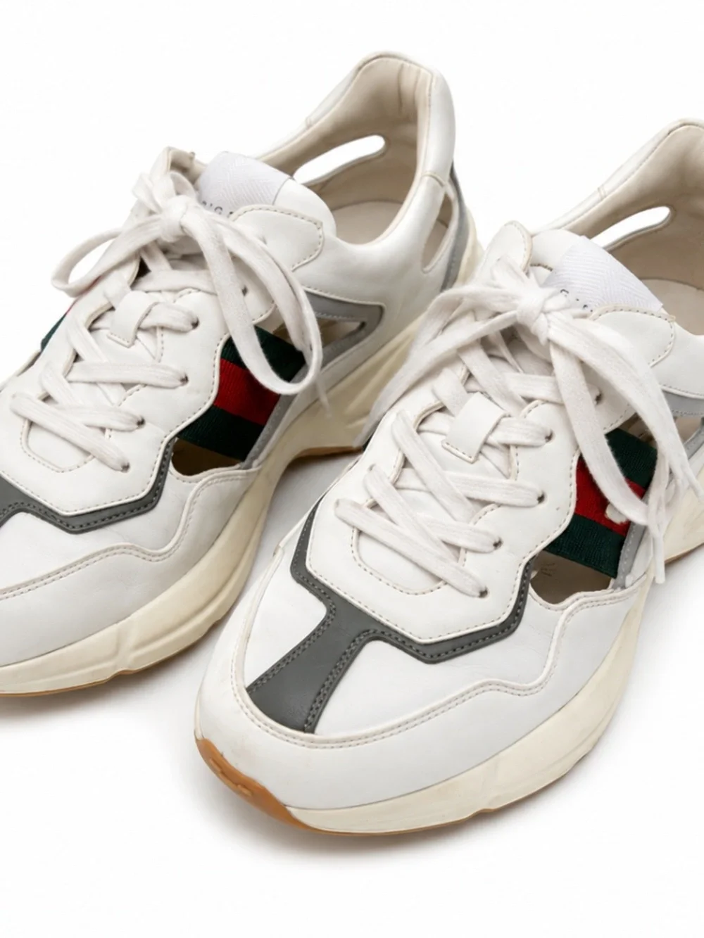 Gucci Rhyton Sneakers Cut Out Leather - Men's size 7